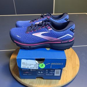 Brooks Ghost 15 Womens Size 5.5 B Running Shoes Blue Peacoat Pink